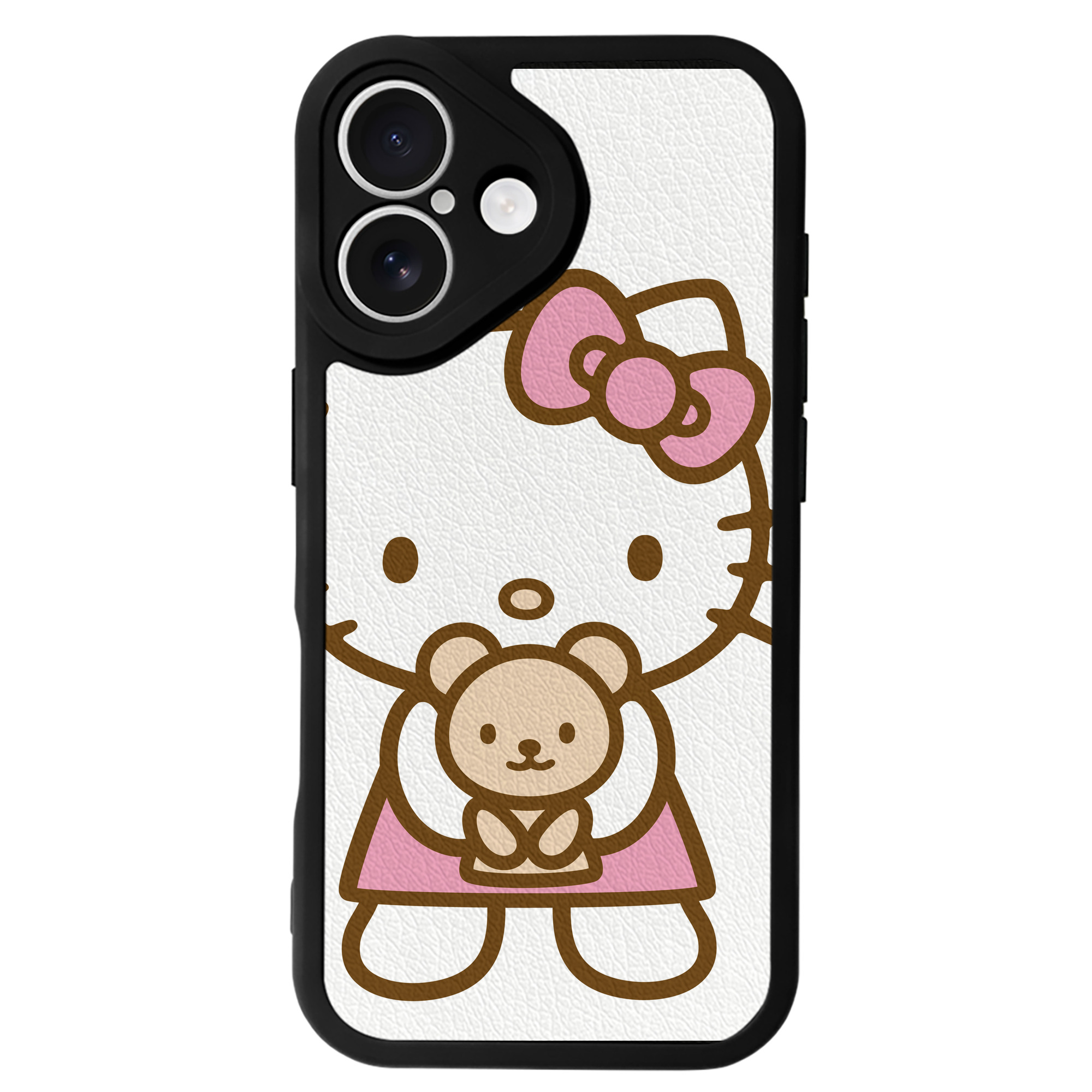 （画像用） Hello Kitty ハローキティ 【iPhone 16シリーズ対応】シリコンスマホケース（レザー調） 材質：シリコン
